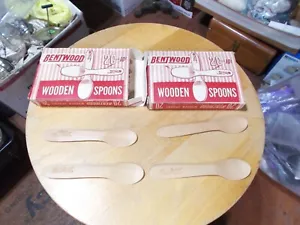 Vintage Bentwood Wooden Ice Cream Spoons - Lot - Picture 1 of 6