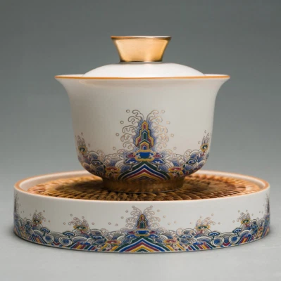 Jingdezhen Porcelain Gaiwan Ceramic Tureen Tea Bowl Kung Fu Tea Set - Image 1 of 4