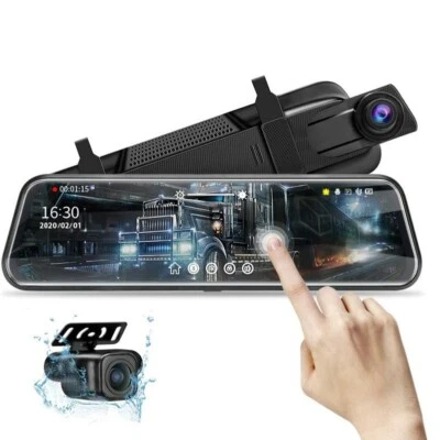 Espejo Retrovisor Con Camara Delantera y Trasera 10" Universal Video 1080P Touch - Image 1 of 4