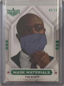 SENATOR TIM SCOTT #/D 9/10 2022 DECISION COVID MASK MATERIALS PATCH RELIC - Picture 1 of 3