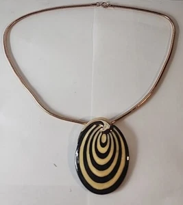 EISENBERG ARTISTS SERIES BLACK  CREAM NECKLACE 20" - Picture 1 of 4
