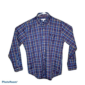 Peter Millar Plaid check Blues khaki black purple Long sleeve sport Shirt Large - Picture 1 of 7