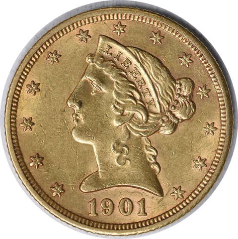 1901-S $5 Gold Liberty Head AU Slider Uncertified #1044 Cover