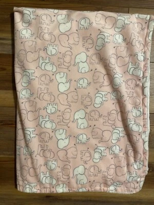 MANTA BEBÉ CUDLIENY ELEFANTE ROSA BLANCO EN MUY BUEN ESTADO 30" X 39" Foto 1 de 4