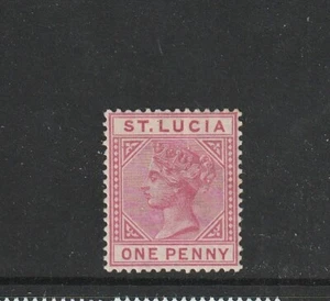 Santa Lucía 1883/6 1d Rosa Carmín MM SG 32, Gato £55 - Imagen 1 de 2