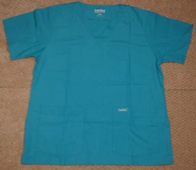 Esfoliante Landau gola V parte superior bolso inferior duplo estilo 8219 tamanho médio azul-petróleo BTP  - Imagem 1 de 4