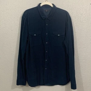 John Varvatos Star USA Snap Front Navy Blue Corduroy Sport Shirt size XL - Picture 1 of 14