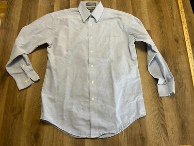 Camisa Croft & Barrow, Para Hombre Talla 15.5, 32/33, Azul, Abotonada Manga Larga OXFORD Foto 1 de 4