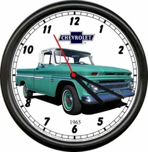 Licensed 1965 Chevy C-10 Pickup Truck Green General Motors Retro Sign Wall Clock - Picture 1 of 1