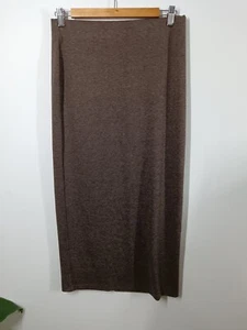 Mango Brown Knitted Maxi Pencil Side Split Skirt Size M BNWT - Picture 1 of 8