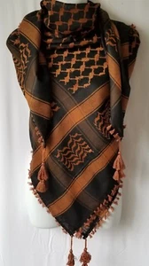 Black Rust Orange Unisex Shemagh Head Scarf Neck Wrap Cotton Face Cover Military - Imagen 1 de 2