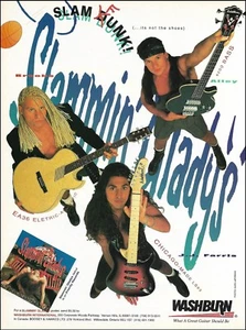 Slammin' Gladys Washburn EA36 Acoustic B200 Bass LS93 Guitar 1992 ad print - Bild 1 von 3