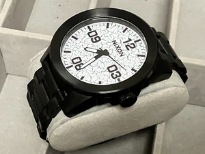 Nixon The Corporal SS All Black Stainless Steel Mens Analog Watch w/ White Dial - Picture 1 of 2
