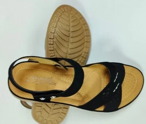 WOMEN'S LADIES LOW WEDGE HEEL SANDAL WITH ANKLE SUPPORT AND CROSSOVER STRAP - Picture 1 of 5