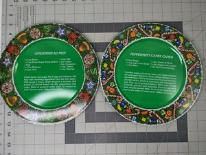 2 House of Lloyd Vintage Tin Serving Recipe Tray Peppermint Candy Cane - Picture 1 of 12