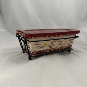 Temp-tations Cranberry Old World 1,5 Quart Laibpfanne Untersetzer, Caddy, Deckel - Bild 1 von 12