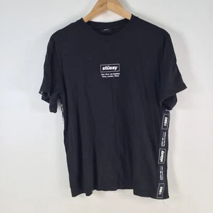 Stussy t shirt womens 10 black short sleeve cotton round neck 106978 - Picture 1 of 11