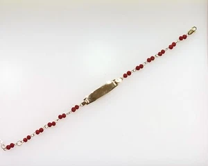 14k solid gold baby bracelet With Round Bids. - Picture 1 of 3