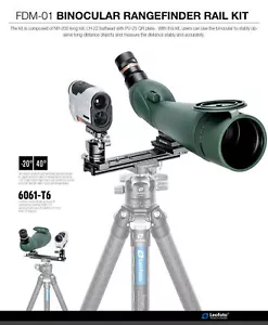 Leofoto FDM-01 Binocular Rangefinder Rail Kit | Length: 230mm s - Picture 1 of 4