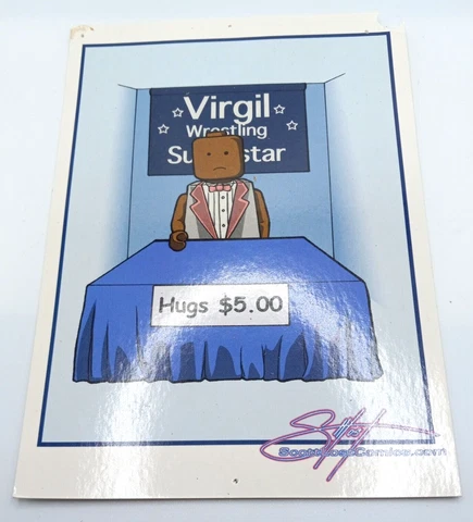 Lonely Virgil Lego Minifig WWE/WWF Scott Lost Comic Cartoon Picture Postcard Cover