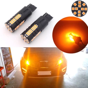 2pcs No Hyper Flash Amber 7440 7440A 992 W21W LED Turn Signal Light Bulbs CANBUS - Imagen 1 de 12