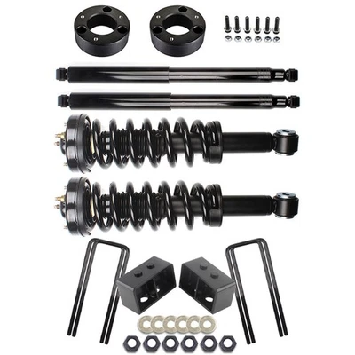 3 inch Front & Rear Leveling Kit & 4X Struts Shocks For 2009-2012 Ford F150 2WD - Imagem 1 de 4