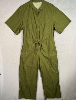 Mono The Kit Mujer Talla 4 Verde Oliva Botón Delantero Manga Corta 100% Algodón Foto 1 de 4