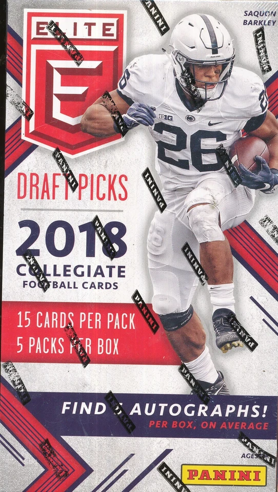 2018 PANINI ELITE DRAFT PICKS COLLEGIATE SEALED HOBBY FOOTBALL BOX - Image 1 of 1