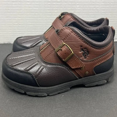 US Polo Niños Pequeños Hardy II Negro Marrón Pato Botines Talla 1M Foto 1 de 4