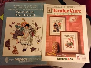 (2) NORMAN ROCKWELL CROSS STITCH PATTERNS - Picture 1 of 13