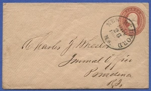 US 1854 U10  3c envelope Used New Bedford, Ms. to Pomdena, RI - Picture 1 of 2