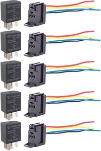 ESUPPORT Car Heavy Duty Relay Switch 12V 30A SPDT 5Pin Wire - Picture 1 of 7