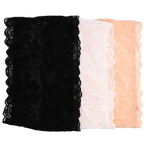 3 Pcs M Woman Stretchy Bandeau Bra Panel Vest Lace Unlined Strapless - Picture 1 of 12