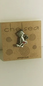 CHELSEA AMERICA KISS MY ASS PEWTER LAPEL PIN MADE IN USA - Picture 1 of 5