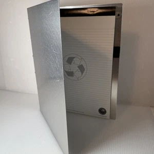 2 Pc Metal Notebook and Refillable Paper Aluminum Flip 12” X 9.5” Wide - Picture 1 of 5