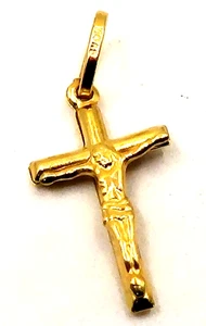 SCHÖNER MASSIVER 14K GELBGOLD KREUZ ANHÄNGER / CHARM - Bild 1 von 6
