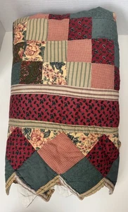 "De colección Edredón Patchwork Verde Rojo Rosa Vacaciones Manta Floral Paisley 80"" Navidad" - Imagen 1 de 10