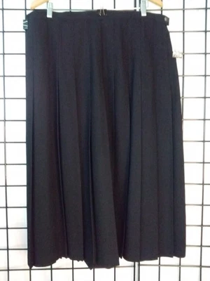 Saia de lã plissada preta Rena Rowan, plus size 20W - Imagem 1 de 3