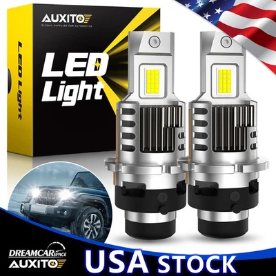 Pair D2S LED Bulb Headlight Replace Xenon HID White Super Conversion Kit 6500K - Image 1 of 4