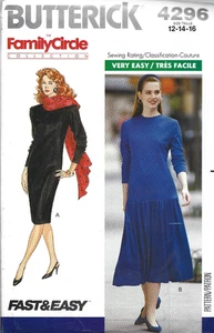 Very Easy Vintage Butterick Family Circle Pattern #4296-Misses Dress- 12-14-16 - Picture 1 of 1