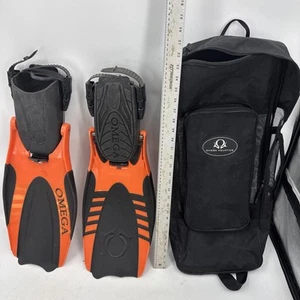 LARGE Omega Amphibian Flip Fin, (9/11), Black/Orange - Great condition - Picture 1 of 9