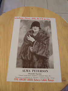 VTG 1926 CONCERT Flyer/Brochure~"ALMA PETERSON DRAMATIC SOPRANO"~Long Beach Ca~