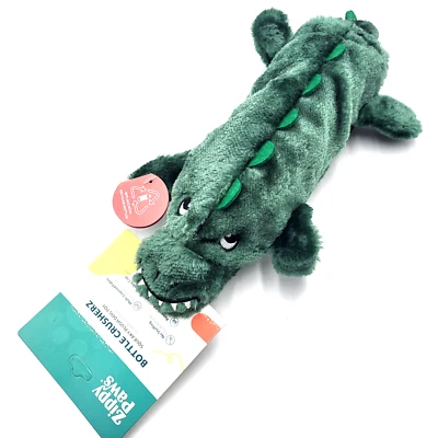 Zippy Paws Bottle Crusherz Alligator Plush Squeaky Crunch & Shake Dog Toy 12" - Image 1 of 4