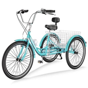 MOONCOOL Adult Tricycles 7 Speed Three Wheel Bike Cruiser Trike Large Basket - Picture 1 of 154