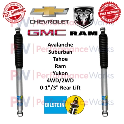 Par de amortiguadores Bilstein B8 0-1"/3" elevación trasera para Chevy/Dodge/GMC 2x2/4x4 Foto 1 de 4
