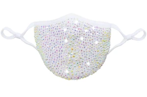 Rhinestone Face Mask Bling Crystal Mask Reusable Washable With Filter Pocket  - Picture 1 of 24