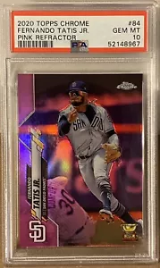 2020 Topps Chrome Fernando Tatis Jr #84 Pink Refractor Rookie Cup PSA 10 - Picture 1 of 2