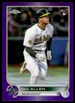 2022 Topps Chrome Update PURPLE REFRACTOR Nick Allen Rookie Oakland Athletics - Image 1 of 2