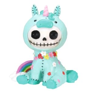 ✿ Nueva Figura Calavera FURRYBONES UNICORNIO Halloween Flor Arco Iris Muñeca Aqua - Imagen 1 de 2