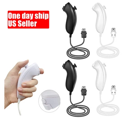 1/2Pack Wii Nunchuck Black White For Nintendo nunchucks for Nintendo Wii / Wii U - Image 1 of 4